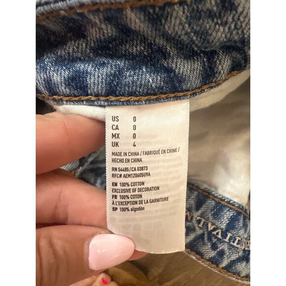 American Eagle Denim Skirt, Distressed, Size 0 - Picture 6 of 8